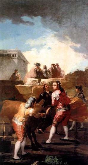Francisco de goya y Lucientes Fight with a Young Bull oil painting picture